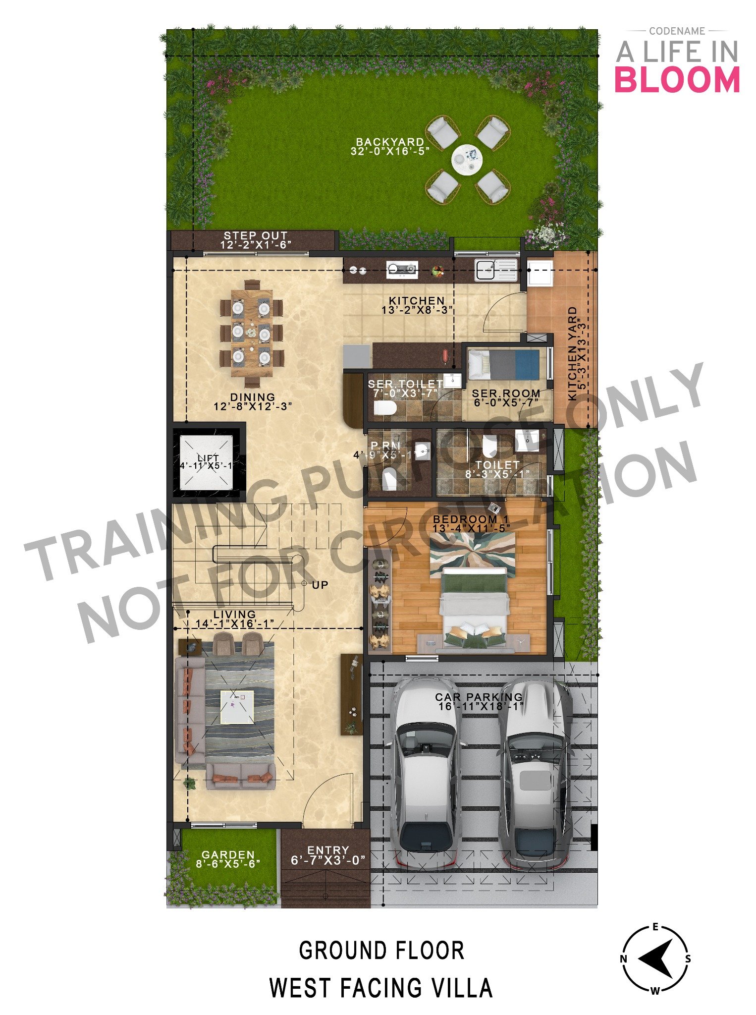 NVT Villa Varthur 5 BHK floor plan 32 by 62 west-facing