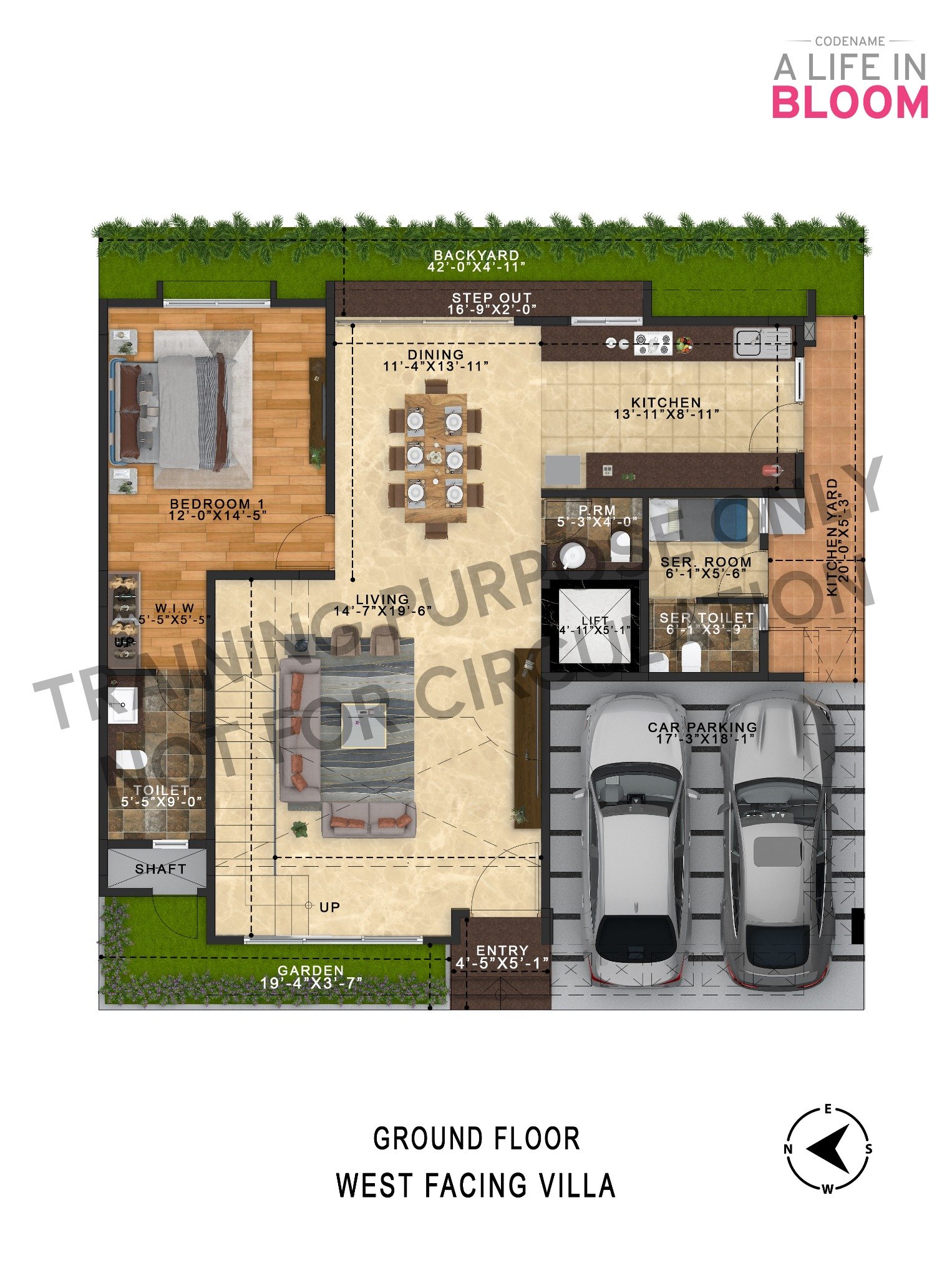 NVT Villa Varthur 4 BHK floor plan 42 by 43 west-facing